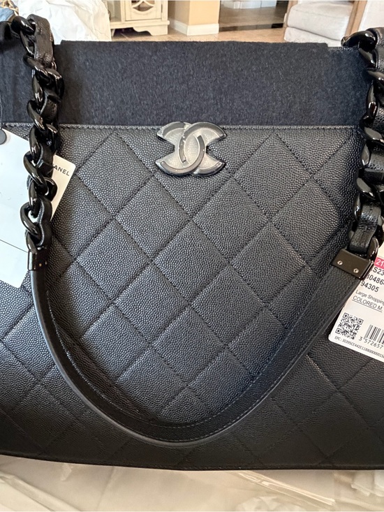 CHANEL Handbags - CHANEL Black Quilted Chain-Handle Tote